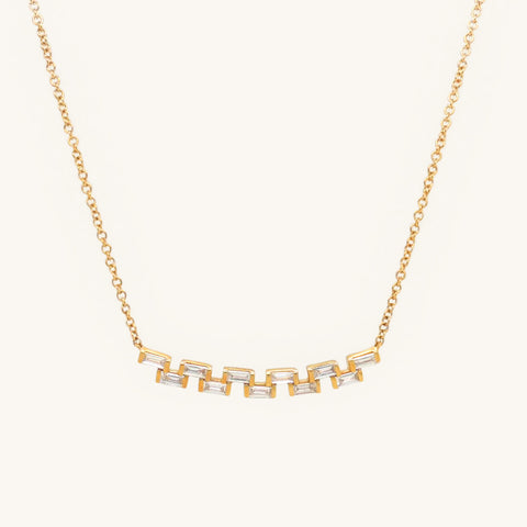 Smile Baguette Diamond Necklace
