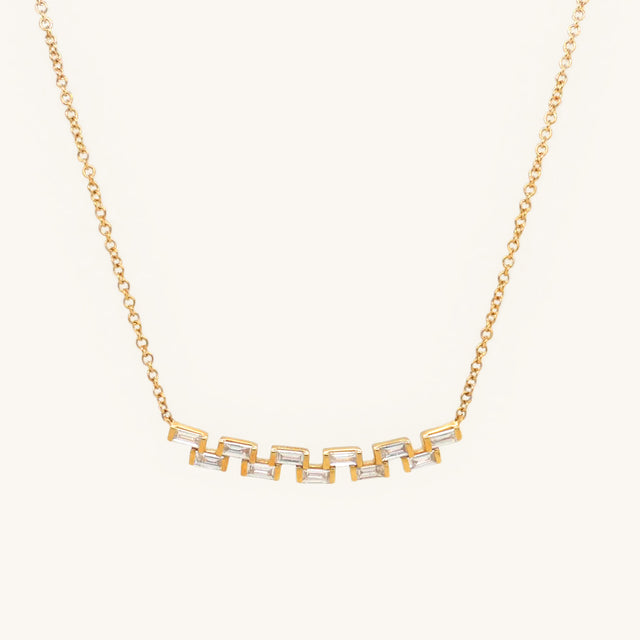 Smile Baguette Diamond Necklace