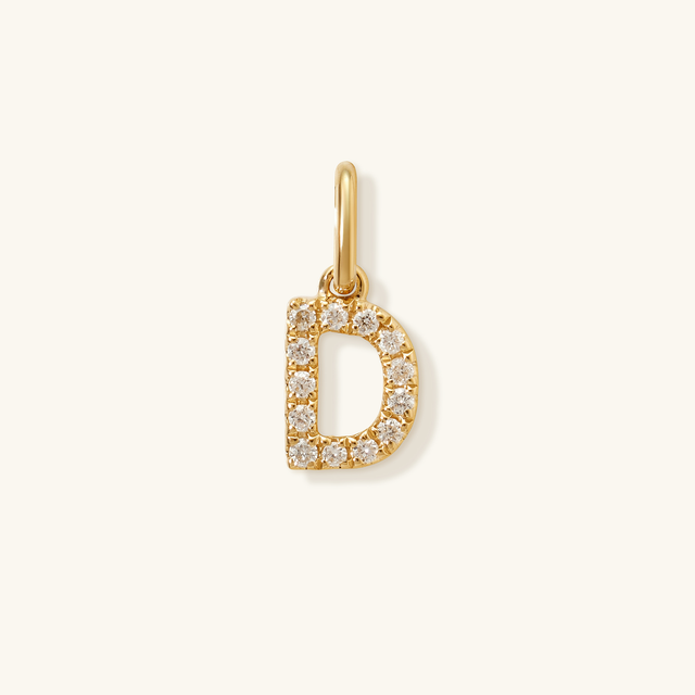 Petite Initial Diamond Pendant - D