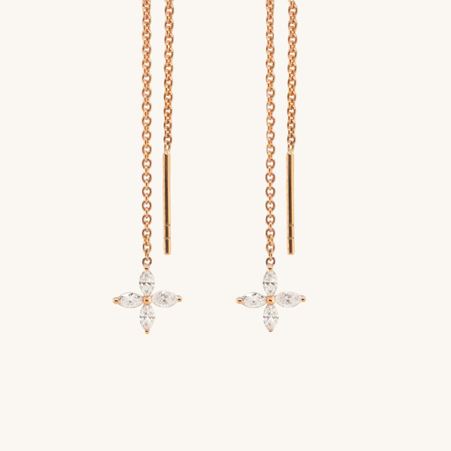 Marquise Diamond Chain Earrings