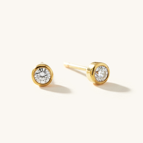 Petite Bezel Diamond Studs