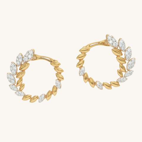 Athena Diamond Leaf Earrings
