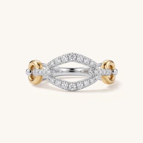 Bold Link Diamond Ring