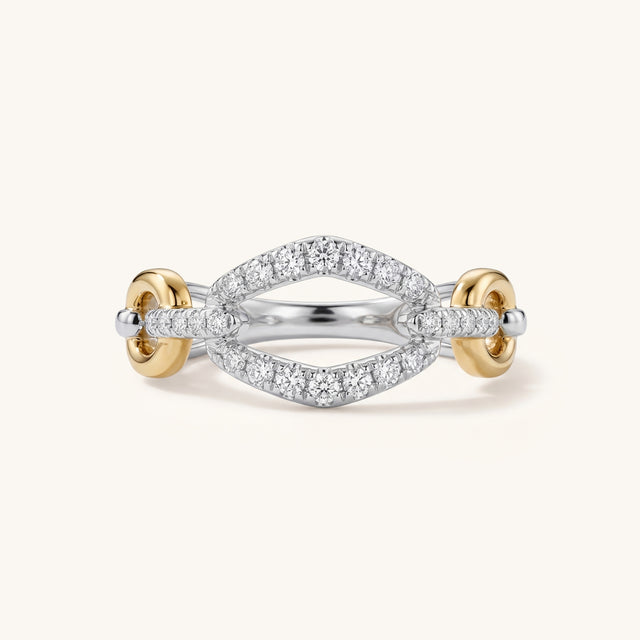 Bold Link Diamond Ring
