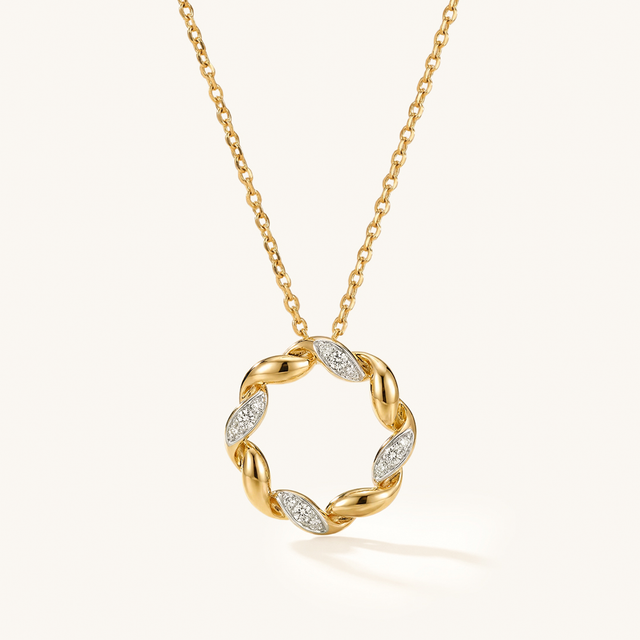 Golden Twist Diamond Necklace