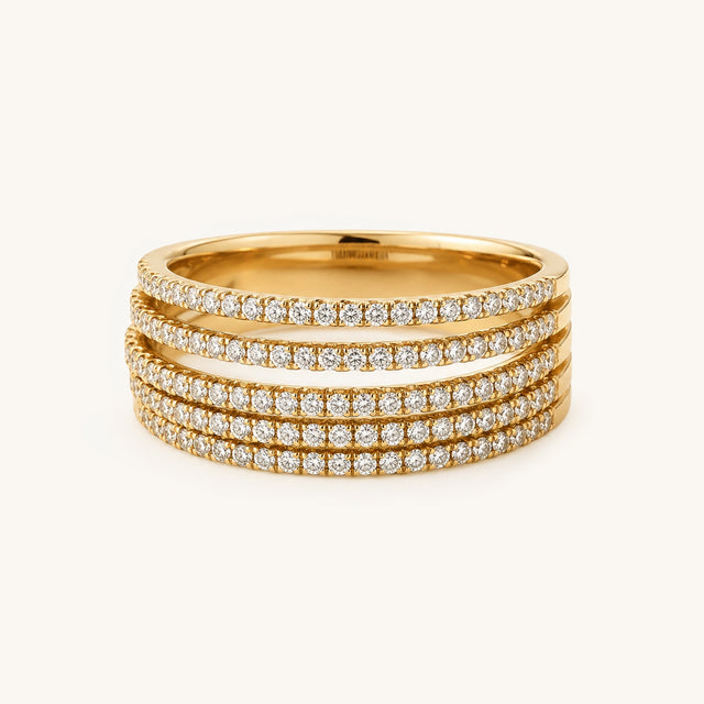 Jumbo Row Diamond Ring