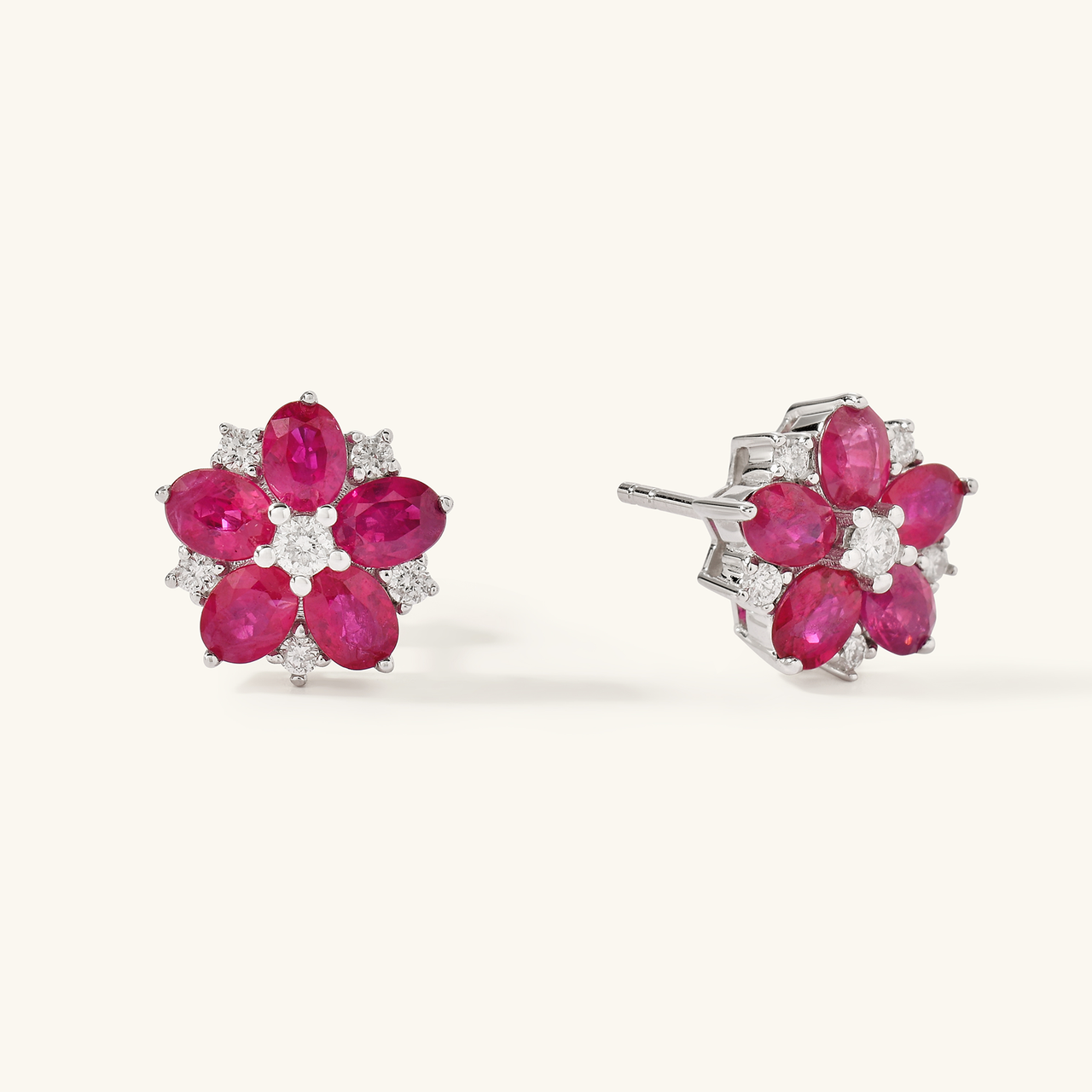 Lida Floral Ruby Earrings
