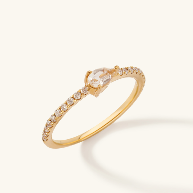 White Topaz Birthstone Ring (April)