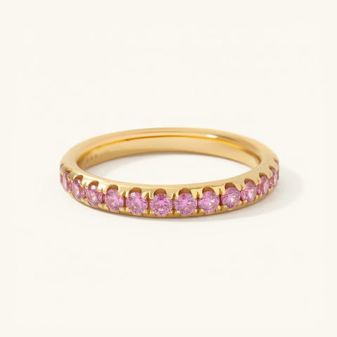 Full Cut Pink Sapphire Ring