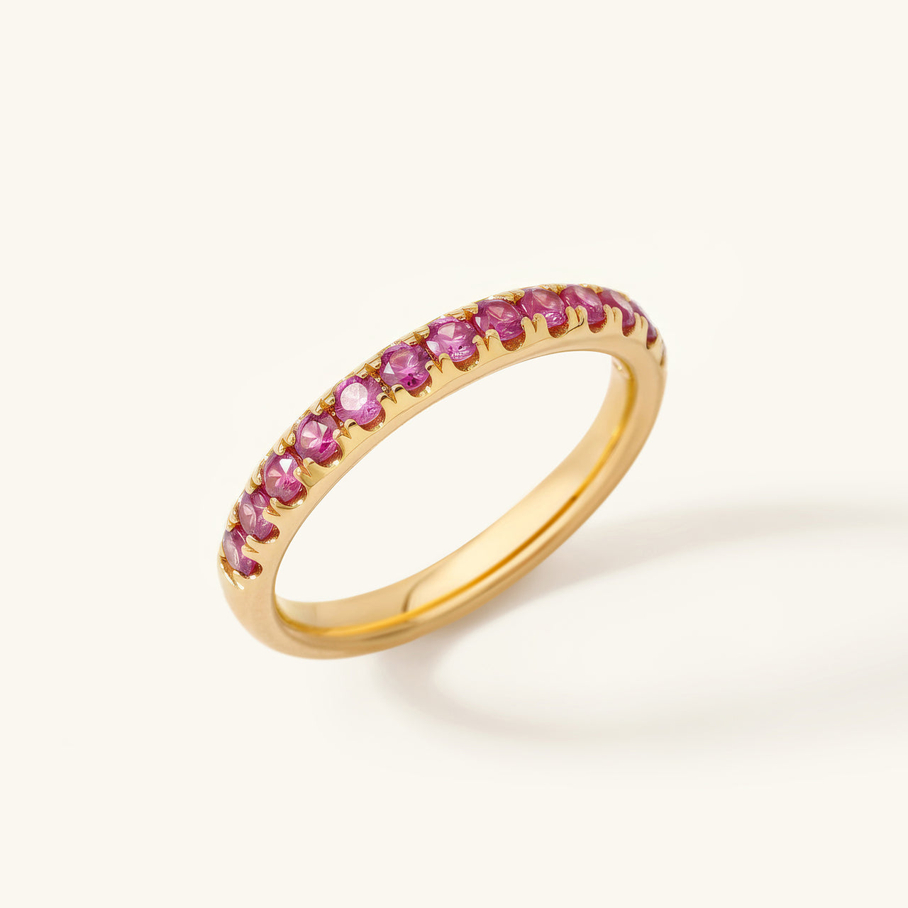 Full Cut Pink Sapphire Ring