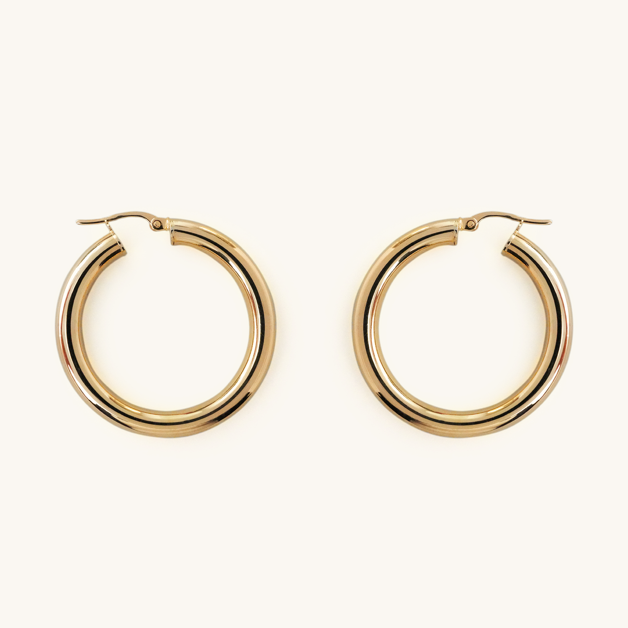 4mm Gold Tube Hoops