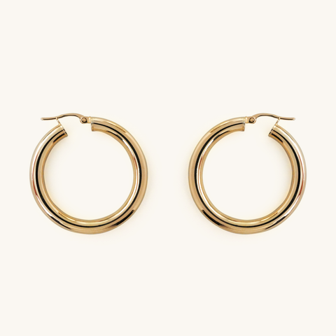 4mm Gold Tube Hoops