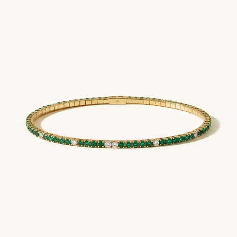 Flexible Emerald and Diamond Bracelet