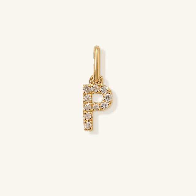 Petite Initial Diamond Pendant - P