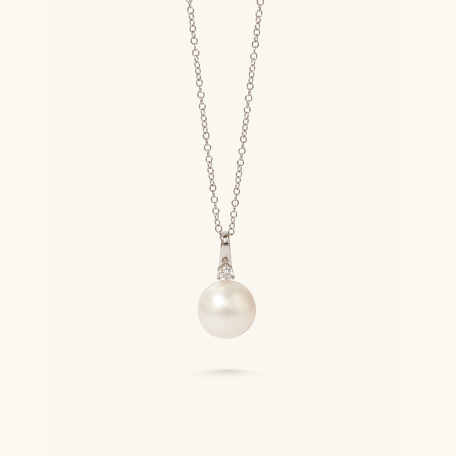 Elena Pearl and Diamond Necklace