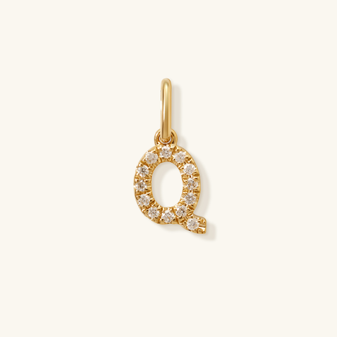 Petite Initial Diamond Pendant - Q