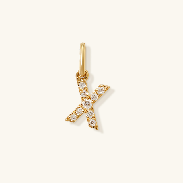Petite Initial Diamond Pendant - X