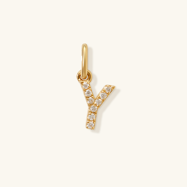 Petite Initial Diamond Pendant - Y