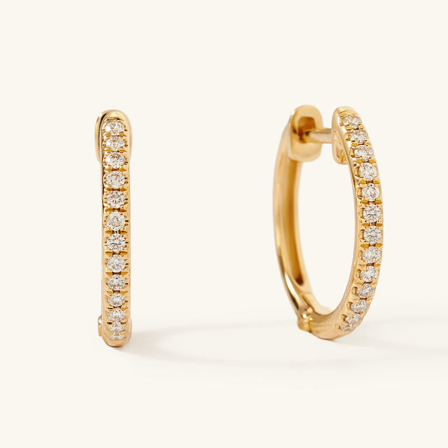 Everyday Pavé Diamond Huggies (14 mm)
