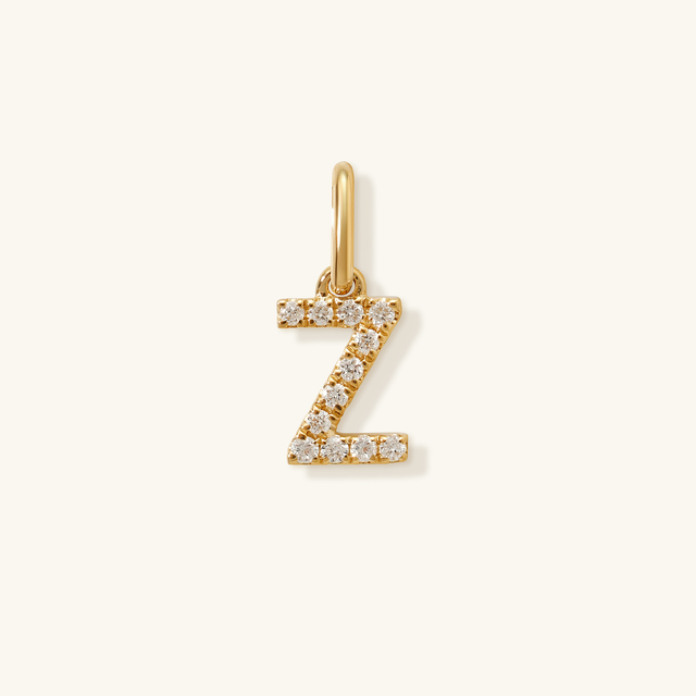 Petite Initial Diamond Pendant - Z
